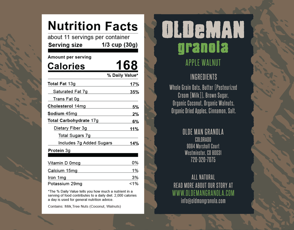 12 oz Apple Walnut Granola Naturally Gluten-Free Nutrition Facts